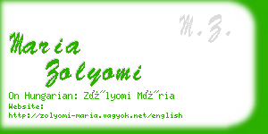 maria zolyomi business card